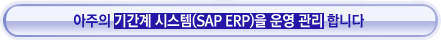 아주의 기간계 시스템(SAP ERP)을 운영 관리 합니다